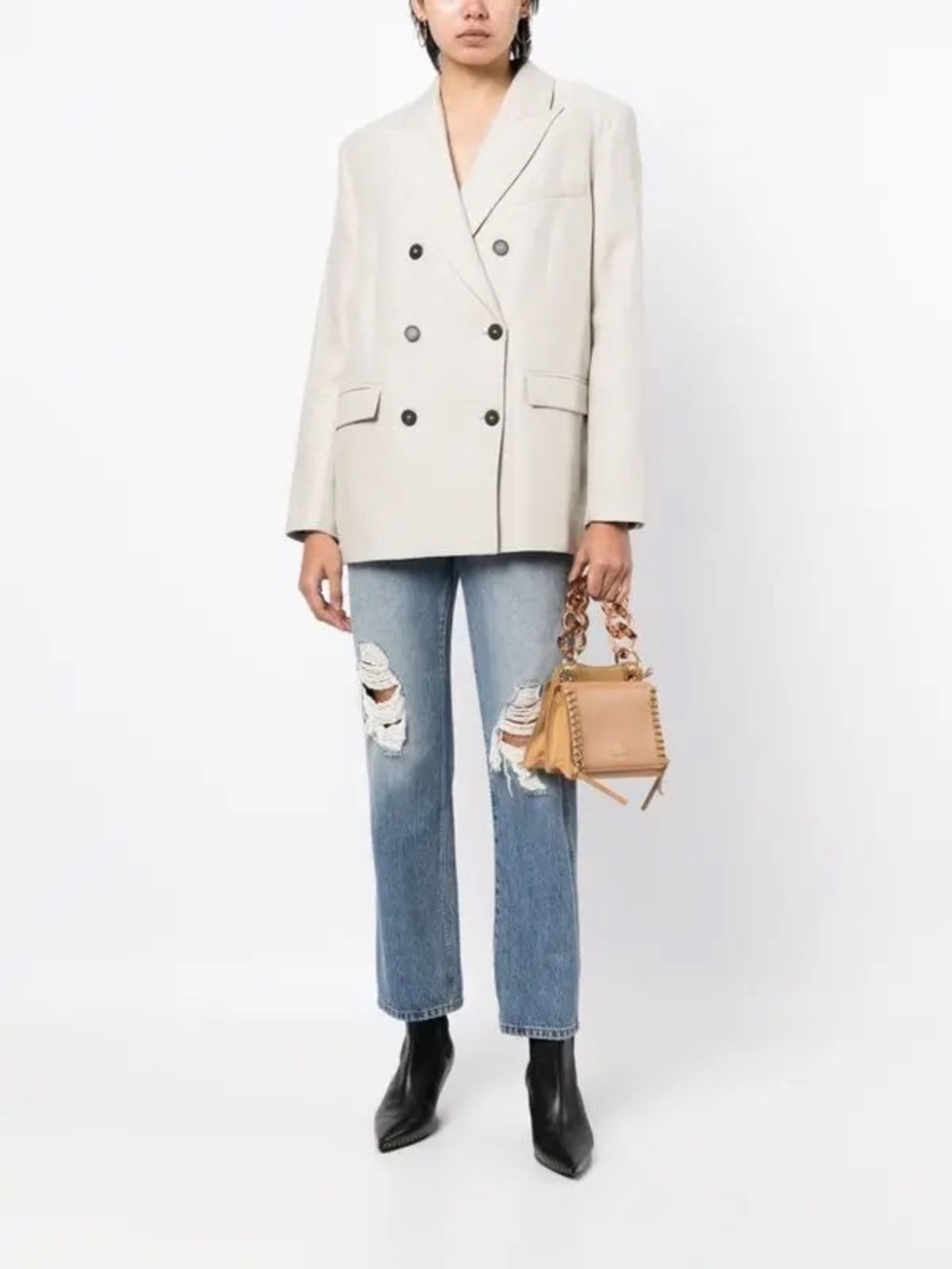 NWT IRO PARIS Women’s Ecru
Double-Breasted Cotton Blazer SZ 40